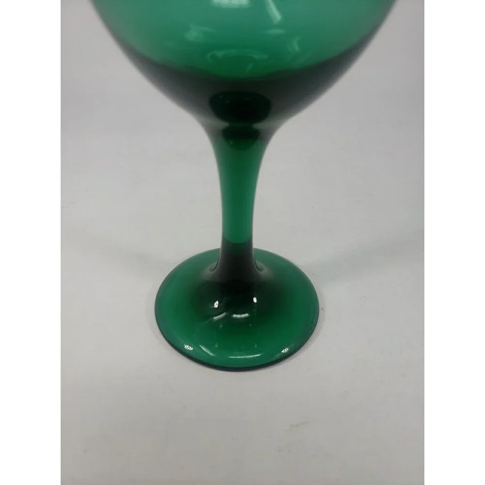 Libbey Dark Green Wine Glass Vintage Replacement 7